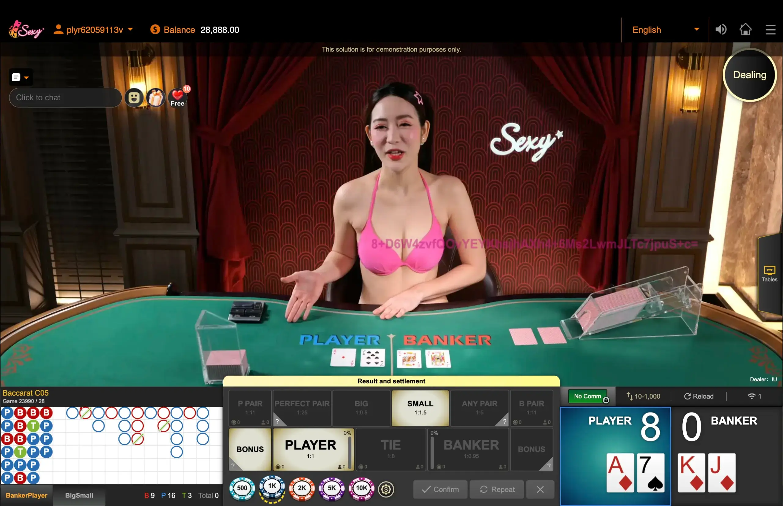 Bàn Baccarat Sexy Casino tại LC79