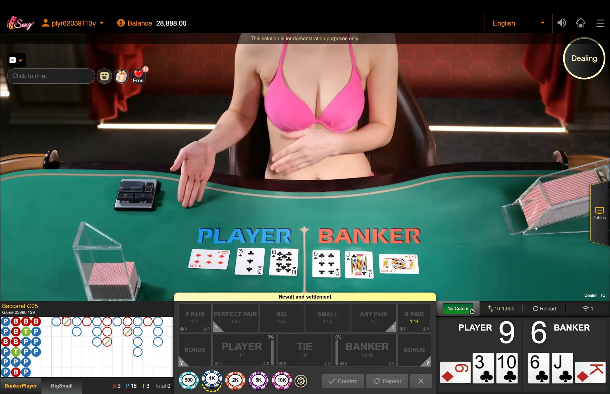 Bàn Baccarat Sexy Casino tại LC79