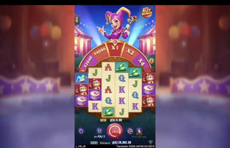 Ảnh màn hình gameplay game Circus Joker 4096 (slot JILI) chơi tại LC79