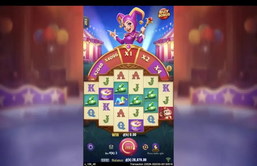 Ảnh bảng biểu tượng & tính năng game Circus Joker 4096 (slot JILI) chơi tại LC79