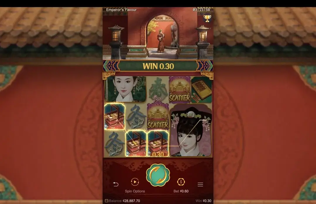 Ảnh giao diện chính game Emperors Favour (slot PG) chơi tại LC79