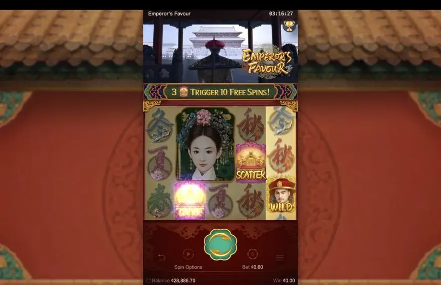 Ảnh bảng biểu tượng & tính năng game Emperors Favour (slot PG) chơi tại LC79