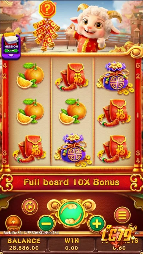 Ảnh màn hình gameplay game FORTUNE SHEEP (slot FC) chơi tại LC79