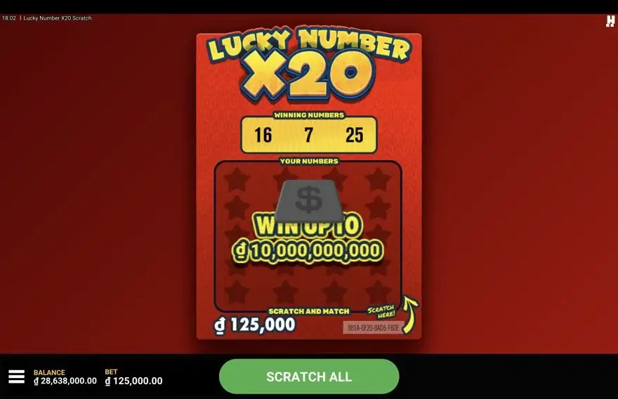 Ảnh màn hình gameplay game Lucky Number (slot JILI) chơi tại LC79