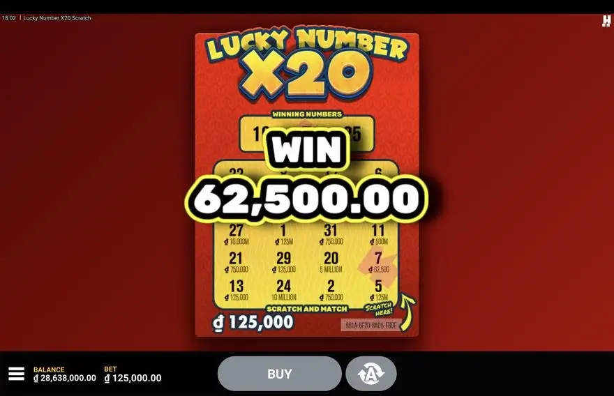 Ảnh bảng biểu tượng & tính năng game Lucky Number (slot JILI) chơi tại LC79