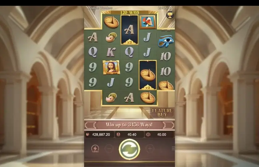 Ảnh màn hình gameplay game Museum Wonders (slot PG) chơi tại LC79