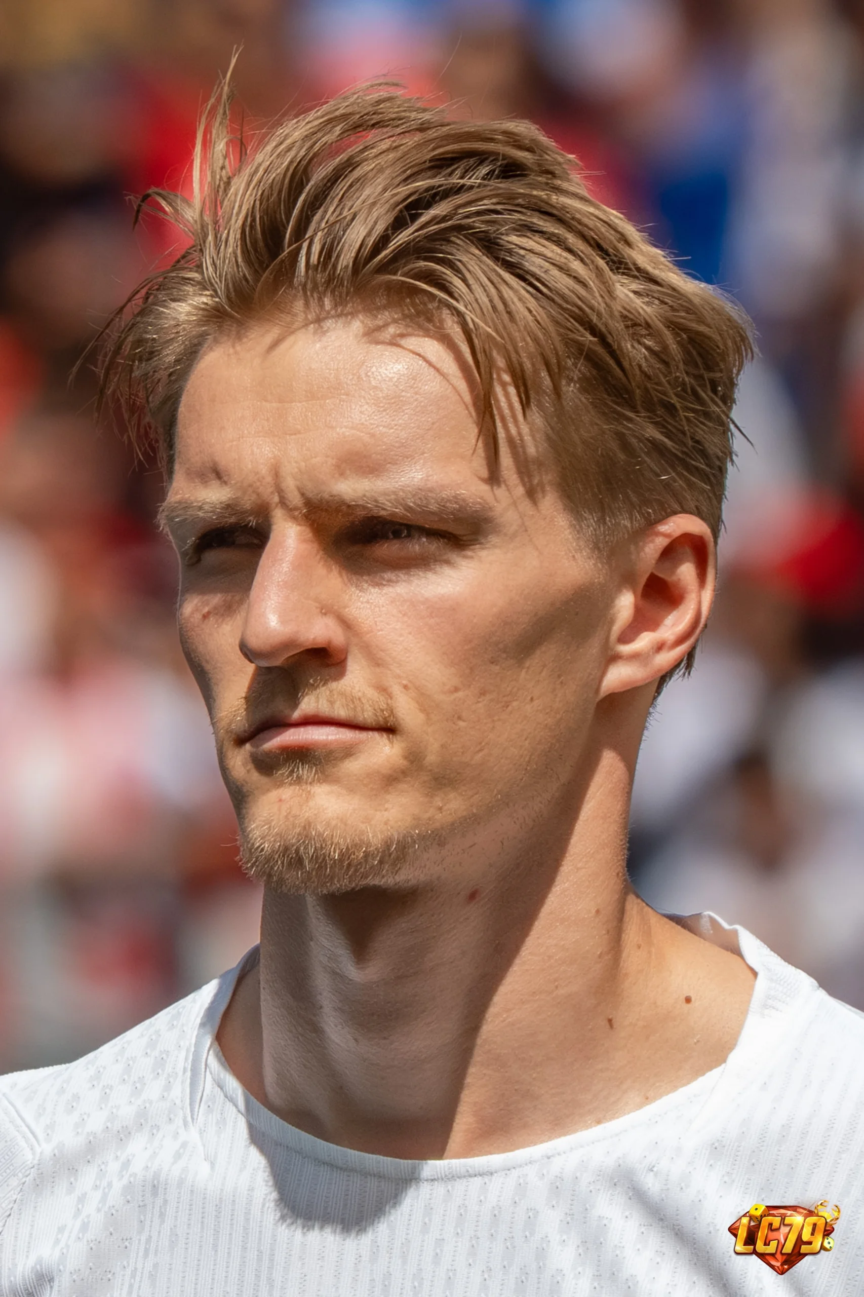 Martin Odegaard trong màu áo Norway, ảnh đã gắn watermark LC79