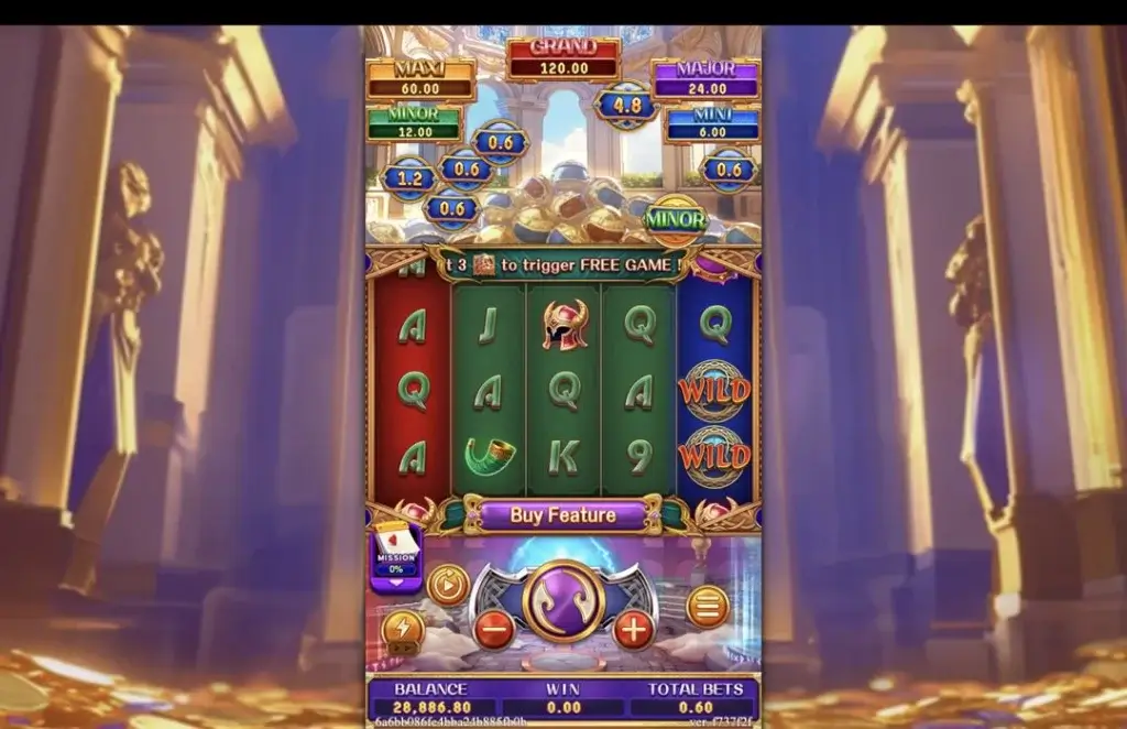 Ảnh giao diện chính game TREASURES OF ODIN (slot FC) chơi tại LC79