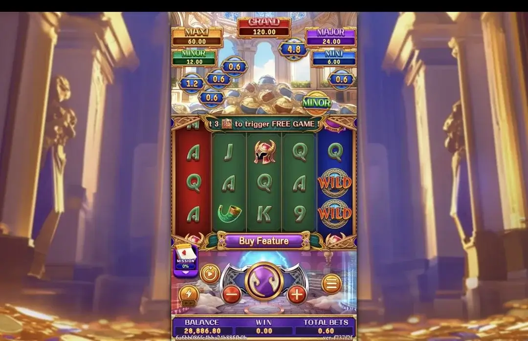 Ảnh giao diện chính game TREASURES OF ODIN (slot FC) chơi tại LC79