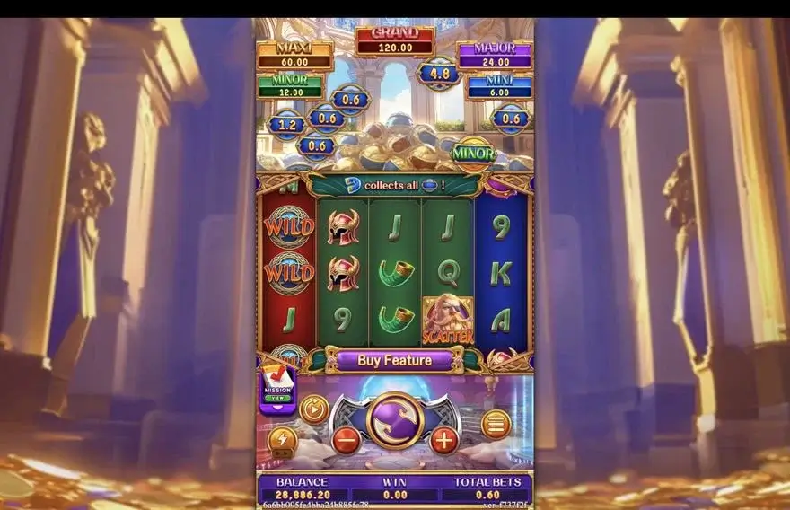 Ảnh màn hình gameplay game TREASURES OF ODIN (slot FC) chơi tại LC79