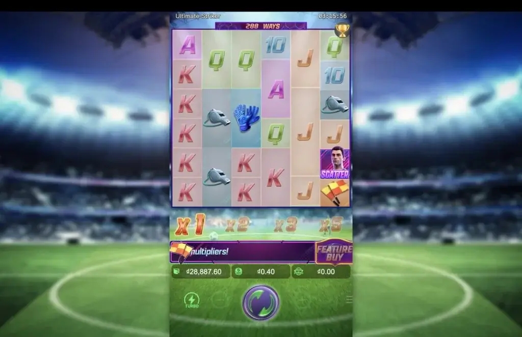 Ảnh giao diện chính game Ultimate Striker (slot PG) chơi tại LC79