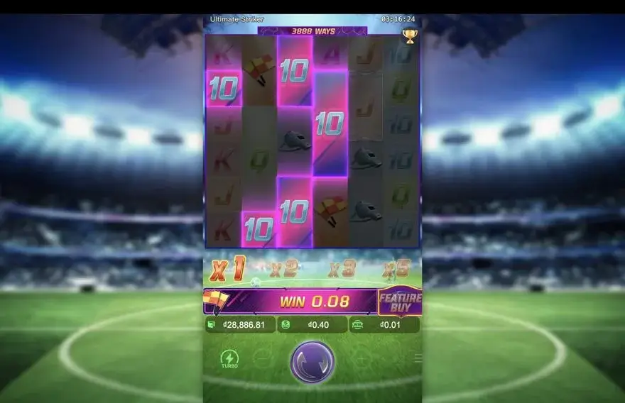 Ảnh bảng biểu tượng & tính năng game Ultimate Striker (slot PG) chơi tại LC79