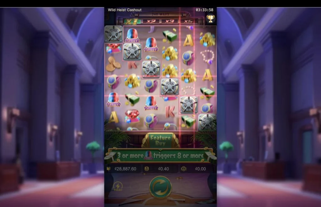 Ảnh giao diện chính game Wild Heist Cashout (slot PG) chơi tại LC79