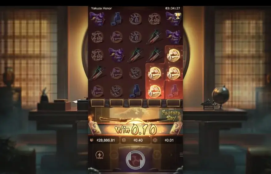 Ảnh bảng biểu tượng & tính năng game Yakuza Honor (slot PG) chơi tại LC79