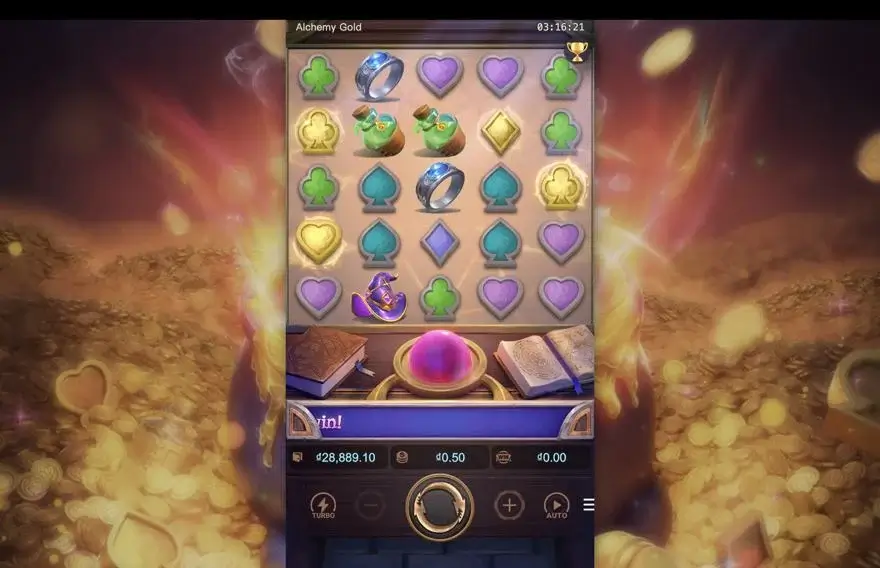 Ảnh bảng biểu tượng & tính năng game Alchemy Gold (slot PG) chơi tại LC79