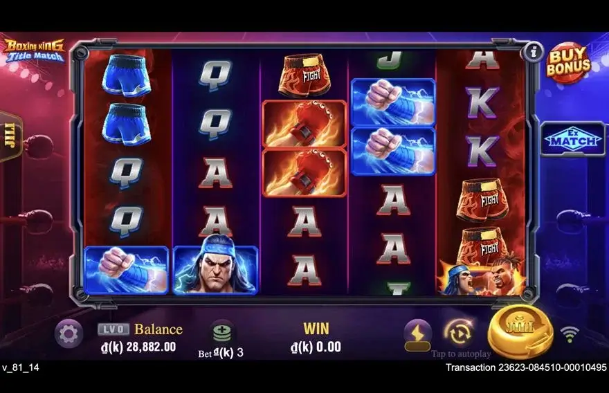Ảnh bảng biểu tượng & tính năng game Boxing King Title Match (slot JILI) chơi tại LC79