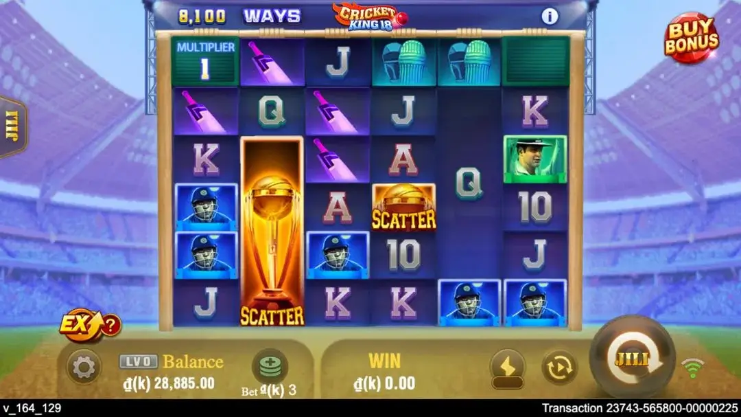 Ảnh giao diện chính game Cricket King 18 (slot JILI) chơi tại LC79