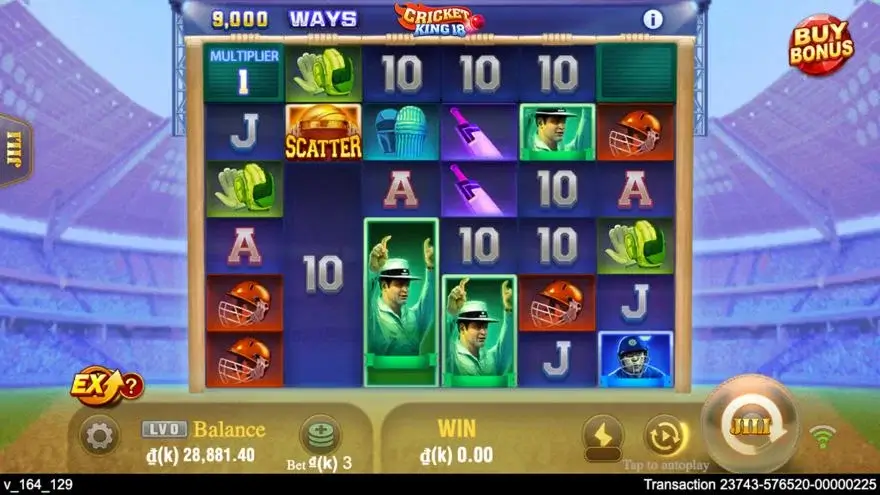 Ảnh bảng biểu tượng & tính năng game Cricket King 18 (slot JILI) chơi tại LC79