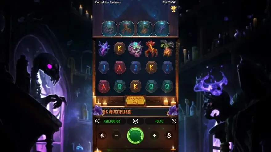Ảnh bảng biểu tượng & tính năng game Forbidden Alchemy (slot PG) chơi tại LC79