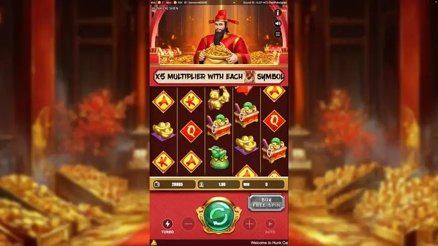 Ảnh bảng biểu tượng & tính năng game Hunk Cai Shen (Kingmidas #) (slot) chơi tại LC79