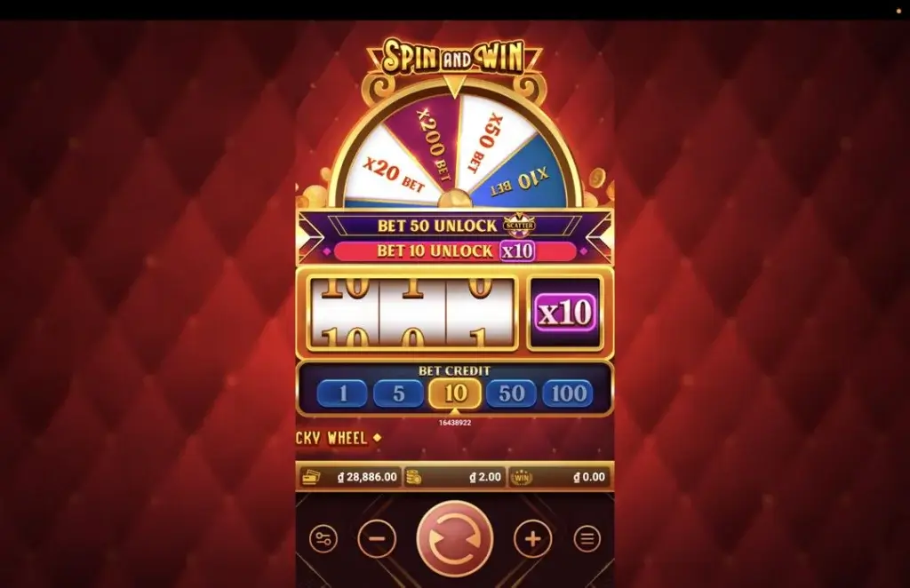 Ảnh giao diện chính game Spin and Win (slot FASTSPIN) chơi tại LC79