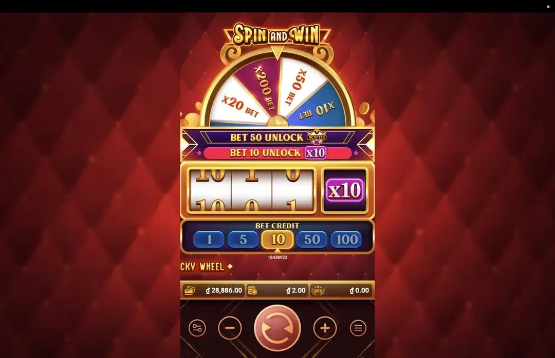 Ảnh giao diện chính game Spin and Win (slot FASTSPIN) chơi tại LC79