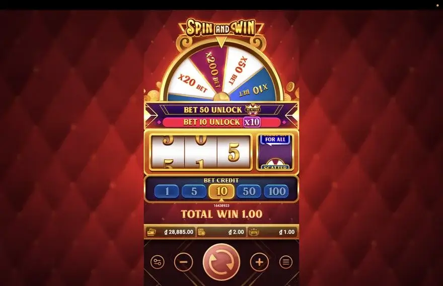 Ảnh màn hình gameplay game Spin and Win (slot FASTSPIN) chơi tại LC79