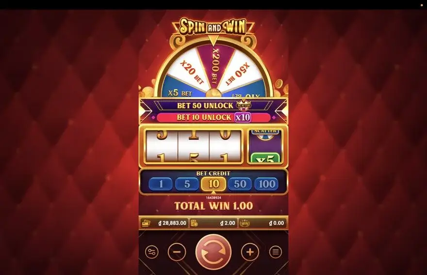 Ảnh bảng biểu tượng & tính năng game Spin and Win (slot FASTSPIN) chơi tại LC79