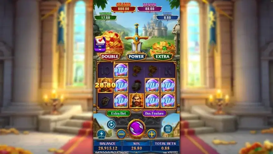 Ảnh bảng biểu tượng & tính năng game SWORD OF KING (slot FC) chơi tại LC79