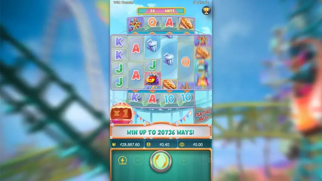 Ảnh giao diện chính game Wild Coaster (slot PG) chơi tại LC79
