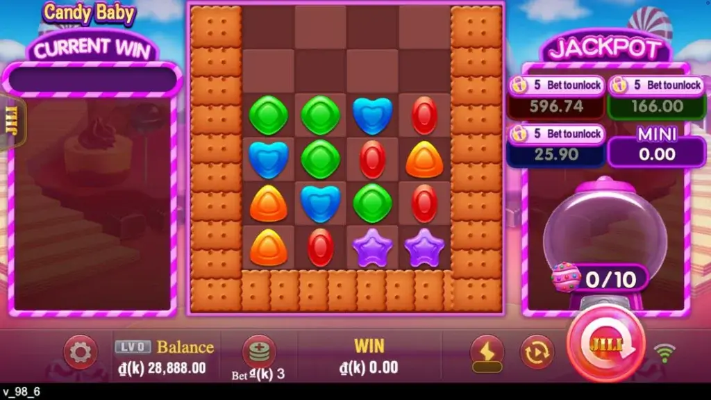 Ảnh giao diện chính game Candy Baby (slot JILI) chơi tại LC79