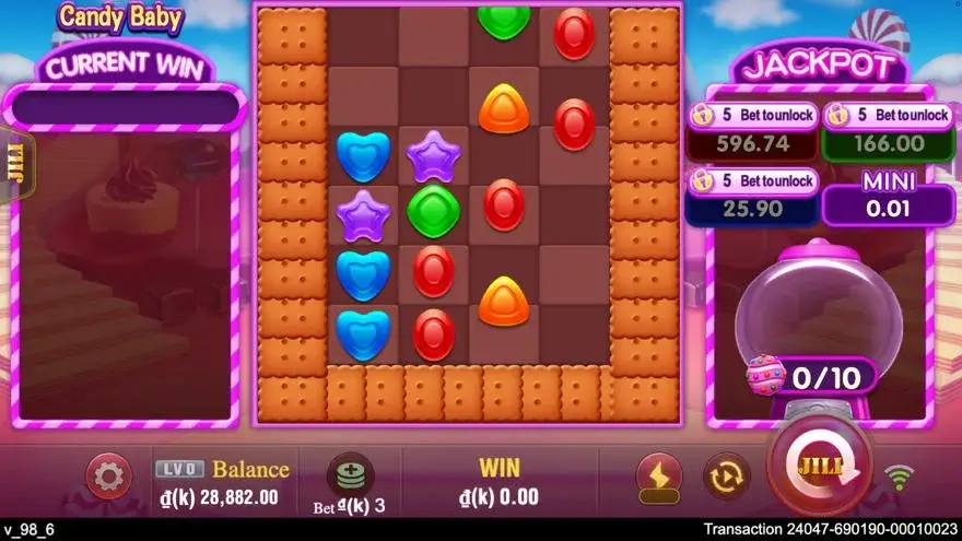 Ảnh bảng biểu tượng & tính năng game Candy Baby (slot JILI) chơi tại LC79