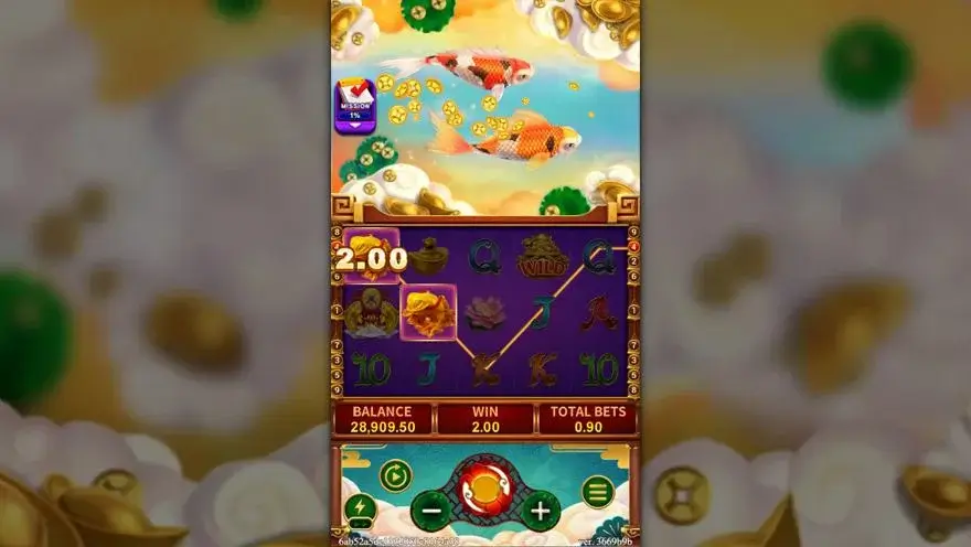 Ảnh bảng biểu tượng & tính năng game FORTUNE KOI (slot FC) chơi tại LC79