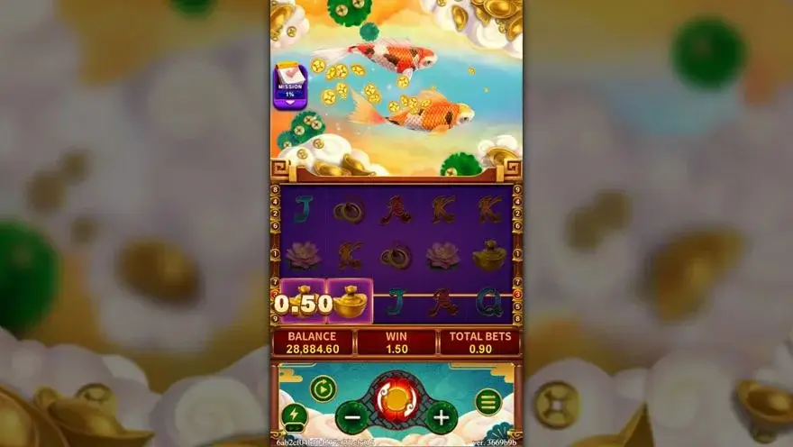 Ảnh bảng biểu tượng & tính năng game FORTUNE KOI (slot FC) chơi tại LC79