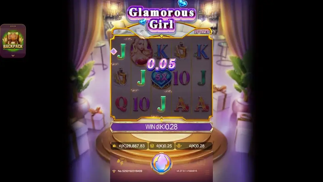 Ảnh giao diện chính game Glamorous Girl (slot JDB) chơi tại LC79