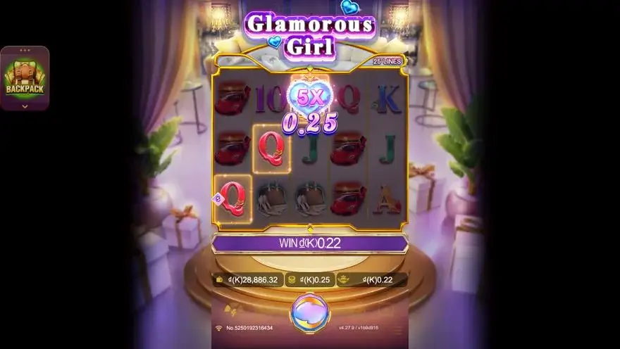 Ảnh bảng biểu tượng & tính năng game Glamorous Girl (slot JDB) chơi tại LC79