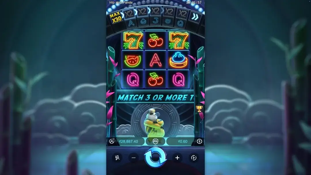 Ảnh giao diện chính game Hip Hop Panda (slot PG) chơi tại LC79