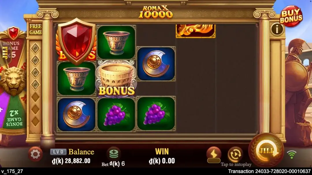 Ảnh giao diện chính game ROMA X 10000 (slot JILI) chơi tại LC79