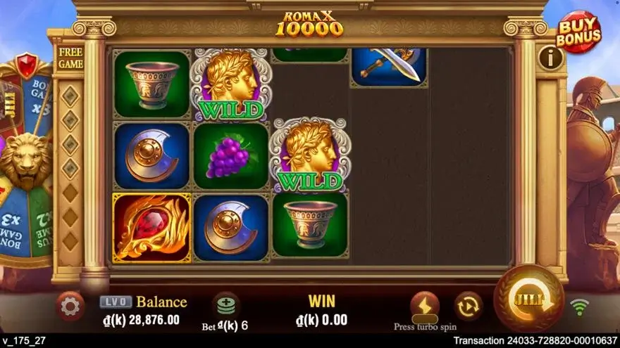 Ảnh màn hình gameplay game ROMA X 10000 (slot JILI) chơi tại LC79
