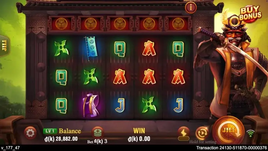 Ảnh màn hình gameplay game Shōgun (slot JILI) chơi tại LC79
