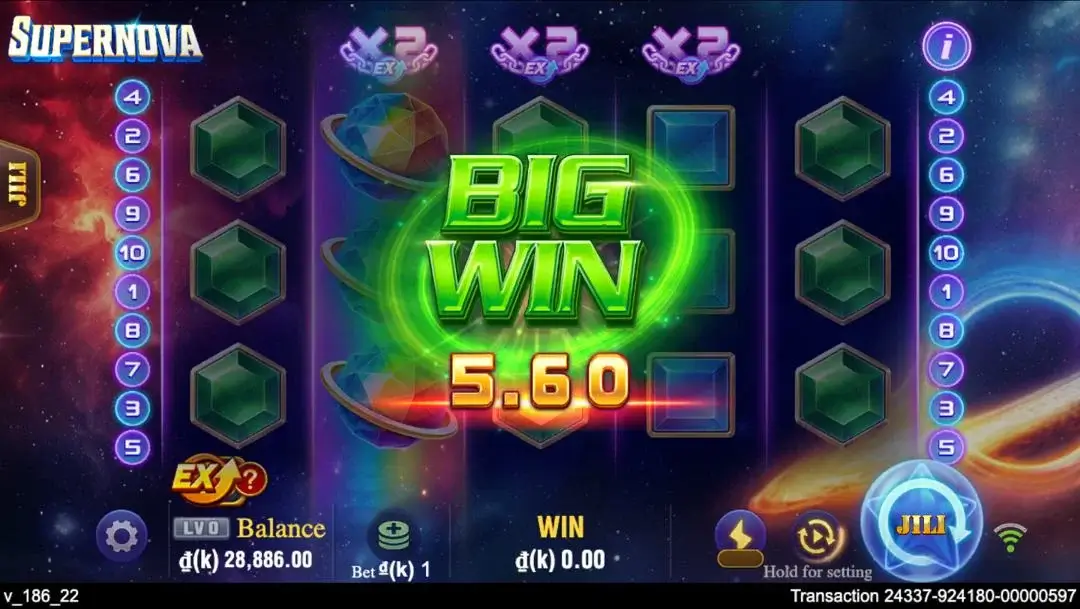 Ảnh giao diện chính game Supernova (slot JILI) chơi tại LC79