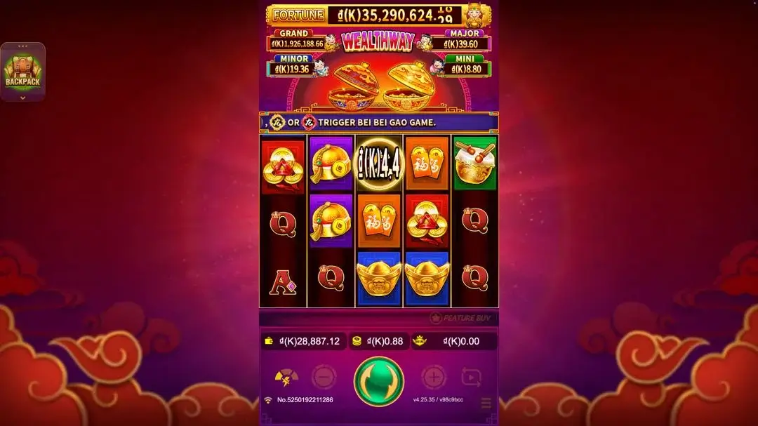 Ảnh giao diện chính game Wealthway (slot JDB) chơi tại LC79