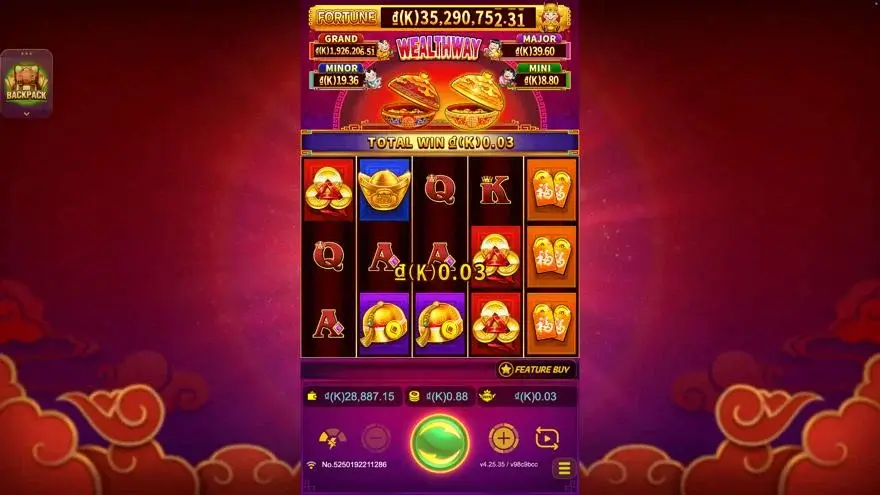 Ảnh màn hình gameplay game Wealthway (slot JDB) chơi tại LC79