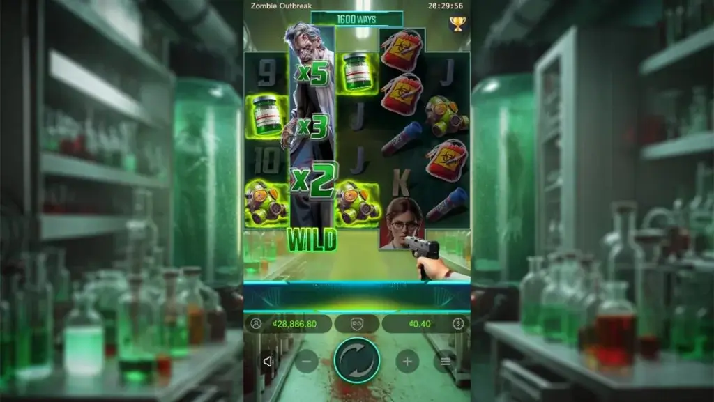 Ảnh giao diện chính game Zombie Outbreak (slot PG) chơi tại LC79