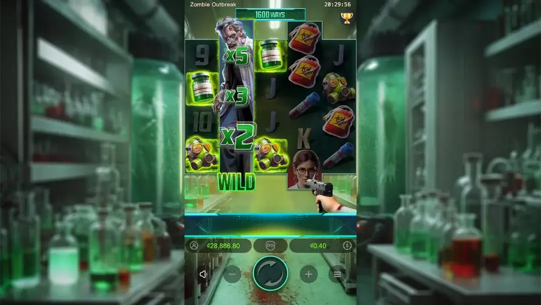 Ảnh giao diện chính game Zombie Outbreak (slot PG) chơi tại LC79