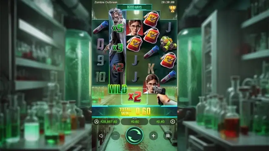 Ảnh màn hình gameplay game Zombie Outbreak (slot PG) chơi tại LC79
