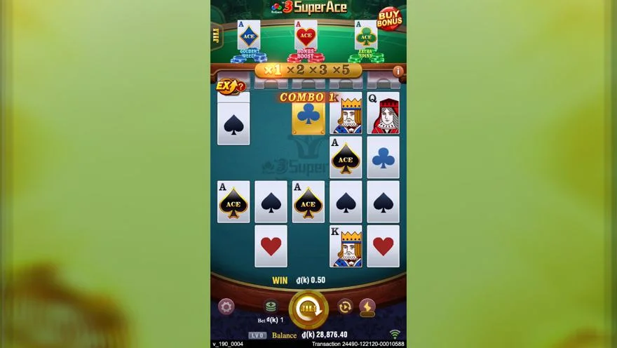 Ảnh màn hình gameplay game 3 Super Ace (slot JILI) chơi tại LC79