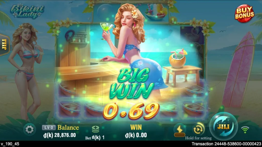 Ảnh giao diện chính game Bikini Lady (slot JILI) chơi tại LC79