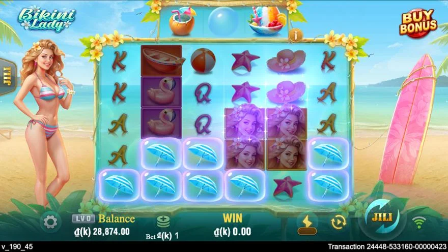 Ảnh màn hình gameplay game Bikini Lady (slot JILI) chơi tại LC79