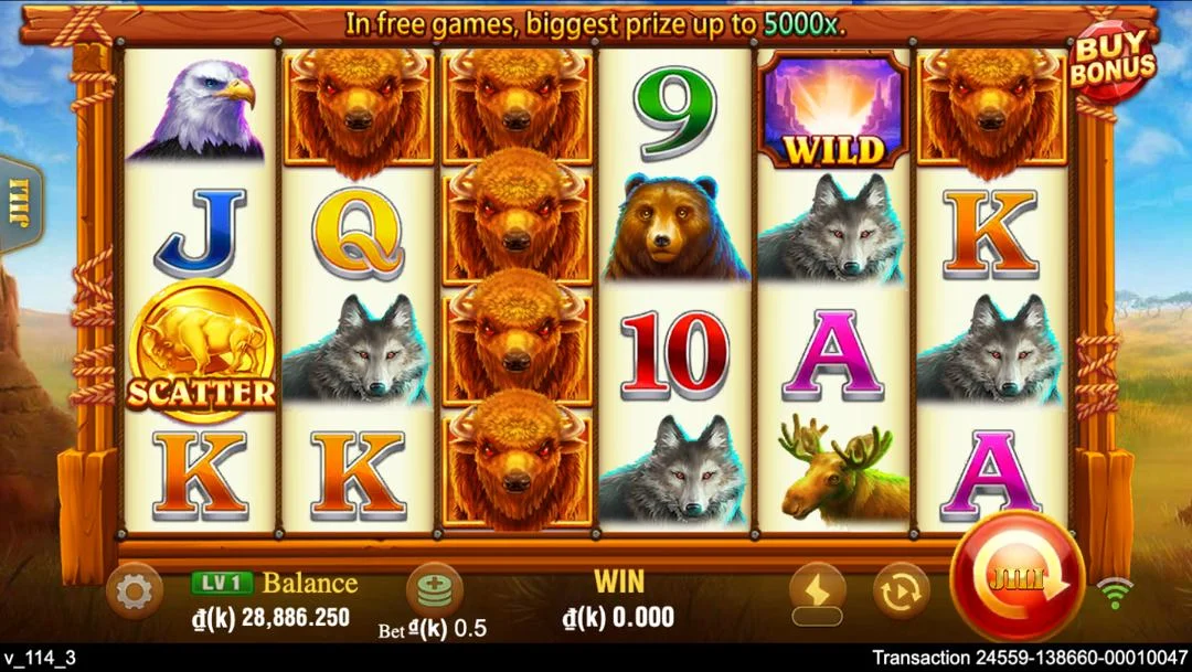Ảnh giao diện chính game Charge Buffalo (slot JILI) chơi tại LC79